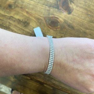 COPY - Nordstrom Triple Strand Slider Bracelet Ziconia Silvertone